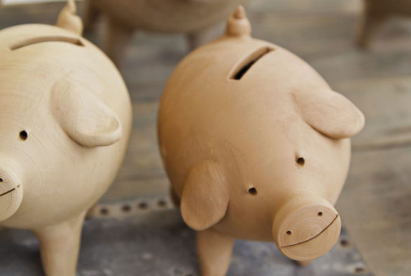 Wooden piggy banks